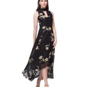 White House Black Market Hi Lo‎ Dress Sz 6 Swiss Dot